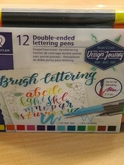 12 Staedtler Double Ended Brush Lettering Pens Fibre-Tip Hand Fine and Broad Tip
