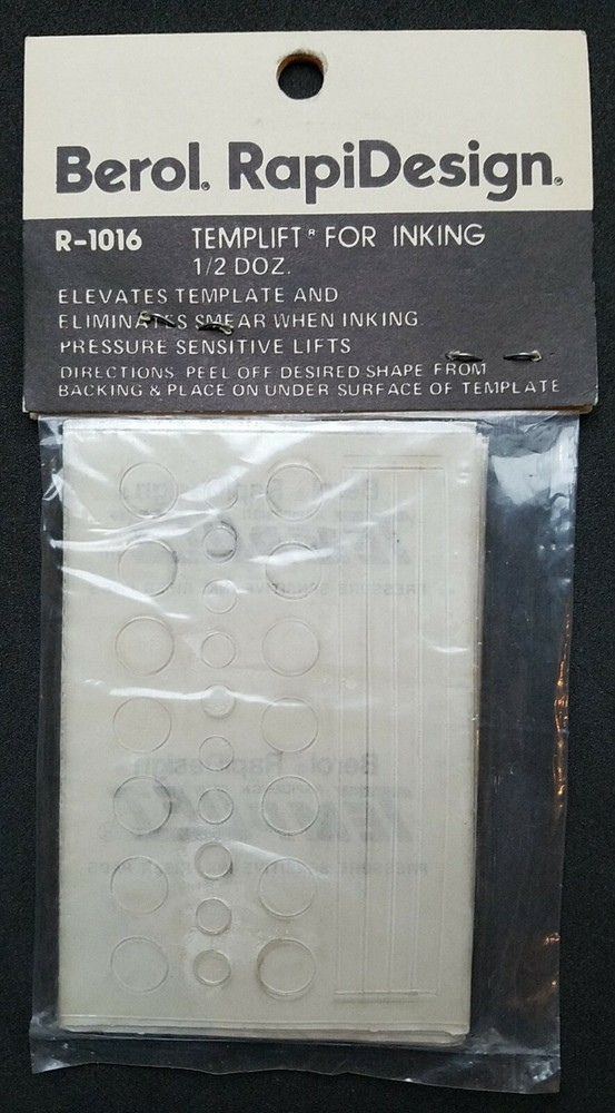 Berol® RapiDesign® Template: R-1016 TEMPLIFT FOR INKING 1/2 DOZ