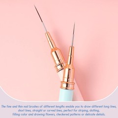 JASSINS Nail Art Liner Brushes, 5Pcs Gel Polish Painting Multicolor