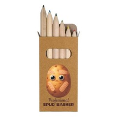 6 x ‘Professional Spud Basher’ Short Colour Pencils (PE00081800)