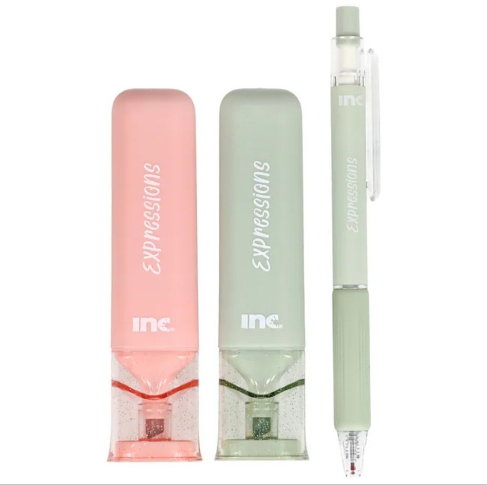 3 PACK of Journaling Glitter Highlighters w/Bonus Gel Pen GREEN & PINK