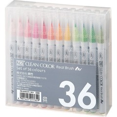 Kuretake Zig Clean Color Real Brush 36 colors set, Brush Office Product