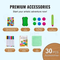 Portable Kids Easel 27-38in Wooden Chalkboard Whiteboard Double Side