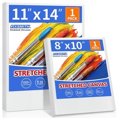 Stretched Canvas for Painting, 8″x10″, 11″x14″, Pack of 2, Pre-Primed Canvases W