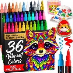 ARTISTRO 36 Acrylic Paint Markers – 1 Count (Pack of 36), Multicolor