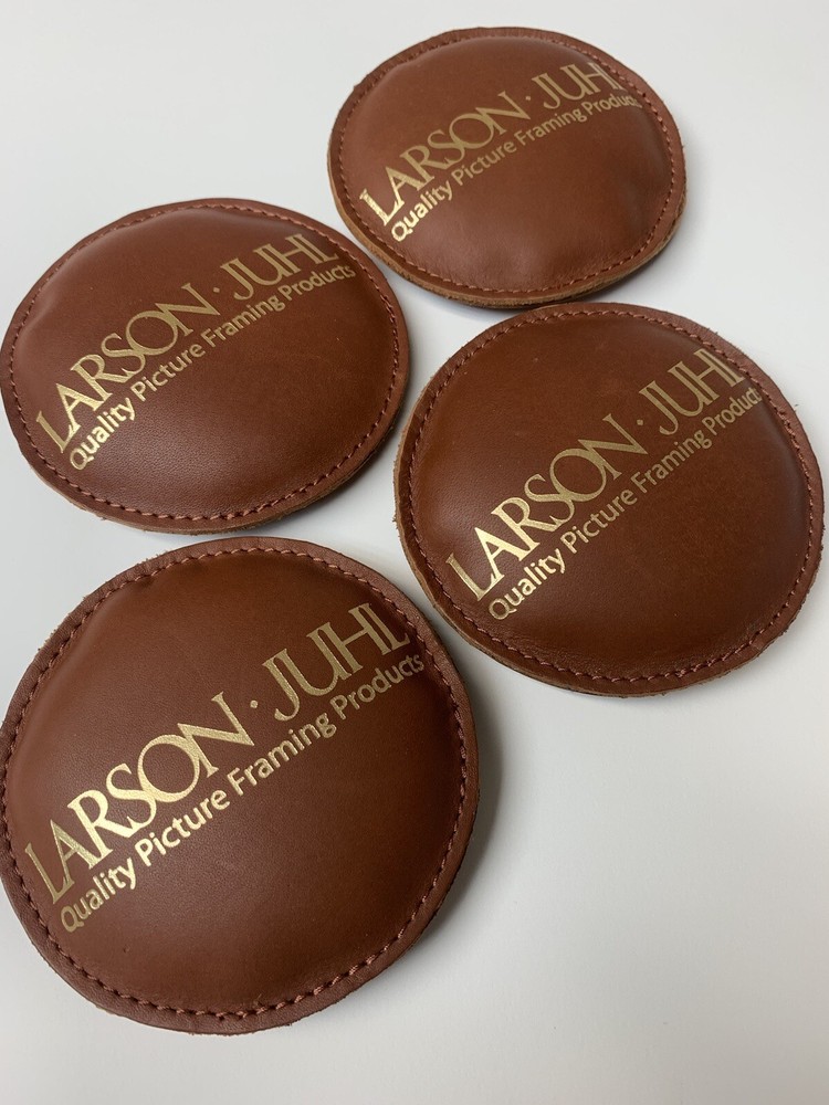 Print Weighs Set Of Four All Leather Genuine By Larson Juhl