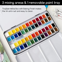 MEEDEN Empty Watercolor Palette Tin, 48 Half Pans – Travel Water Color Paint