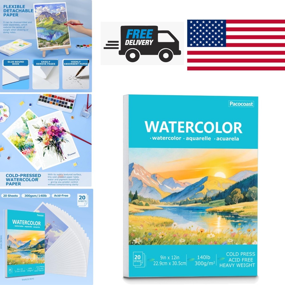 Versatile Watercolor Sketchbook 9 Inch x 12 Inch 300gsm for Artists and Amateurs