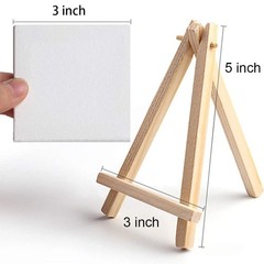 Tosnail 24 Pack 3″ x Mini Canvas and Easel Set, Small Art White