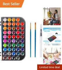 Watercolor Paint Set – 48 Colors with Palette & Travel Case for Easy Creativity