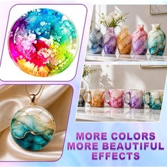 Alcohol Ink Set – Vibrant Colors High Concentrated Alcohol-Based Ink, Concent…