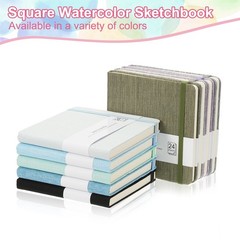 5.5×5.5″ Watercolor Sketchbook, 24 Sheet 300GSM/203lb, Light Gray
