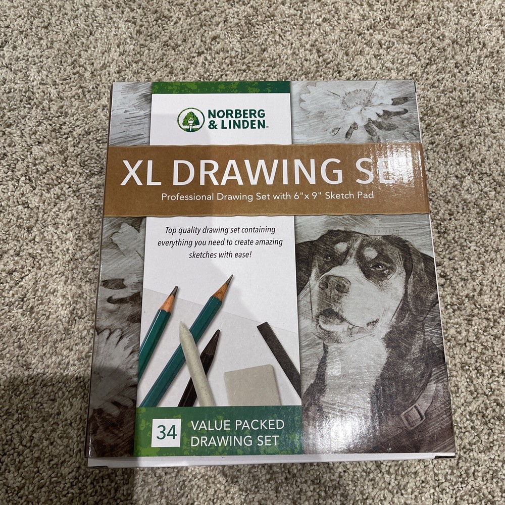Norberg & Linden XL Drawing Set. Proffesional Drawing Set with 6″x9″ Sketch Pad