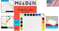 MEEDEN Large 18-Well Ceramic Watercolor Palette with Lid, Palette, White