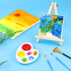 12 Pack 9 Inch Wood Easels, Easel Stand for Painting Canvases, Art, and Craft…