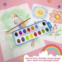 NEW BAZIC Semi Moist Watercolor w/ Brush Paint Set Non Toxic