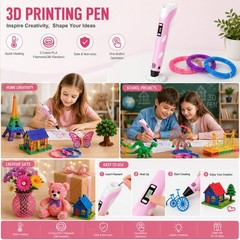 3D Printer Pen Kit LED Screen PLA Filament 3D Drawing Doodle Tool Kids Craft Set
