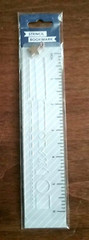 3-in-1 Plastic Stencil Ruler Bookmark w/Gold Star Accent by Staples 1.5×6.75in.