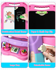 Easel for Kids, 4 in 1 Double Sided Kids Art Easel with Magnetic White Board & C