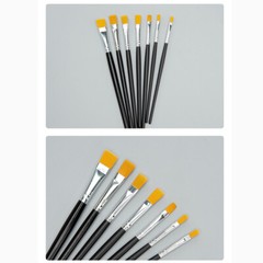 Artists Brush Flat Paint Brushes Nylon Hair Making Art Oil Watercolour 4 – 14mm