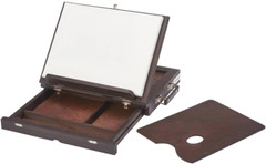704 Adjustable Wood Espresso Stained Desk Table Easel with Storage Drawer, Paint