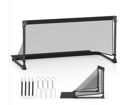 47″ Portable Folding Soccer Goal (Size M, Black) – Heavy-Duty Metal Frame, Tear-