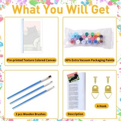 Cat Paint by Numbers for Adult,Cat Paint by Numbers Kit for Adults Beginners,…
