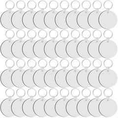 120 Pieces Round Sublimation Keychain Blanks Double Side Heat Transfer MDF Board