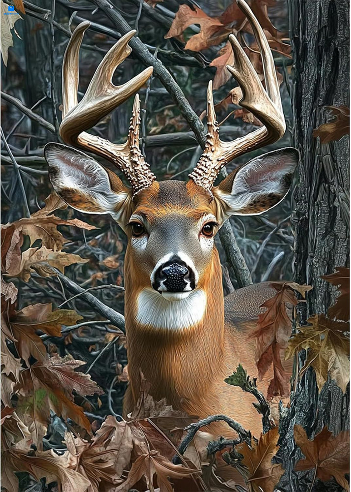 CEOVR Deer Diamond Painting Kits, Forest 12×16 inches, WX9475-brown