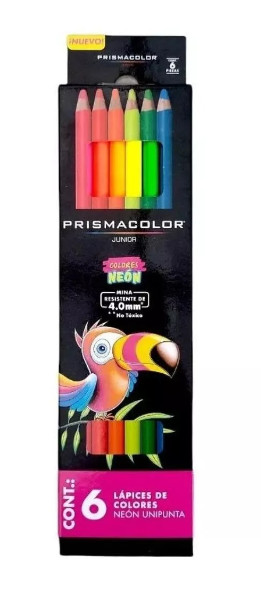 Prismacolor Neon Colored Pencils Set, 6 count, Junior 4.0mm