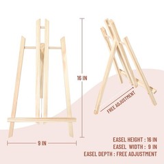 Wooden Canvas Panels with Easel Set – Complete Art Supplies for Artists, I
