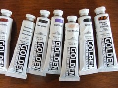 10 Tubes Golden Heavy Body Acrylic Paint 2oz. Assorted Colors