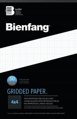 11×17 Designer Grid Paper Pad 4×4 Cross Section Drawing Paper 50 Sheets