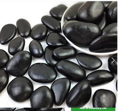 38lbs Black River Rocks, 2-3 inch Polished Pebbles for Plants, Vase Filler, Aqua