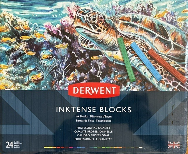 Derwent Inktense Blocks Assorted Tin 24 Blocks Watercolour