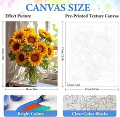 Paint by Numbers Kit for Adults Beginners,Floral DIY Rolled Canvas Paint by N…