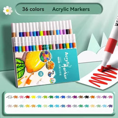 12-80 Colores Set Acrylic Paint Art Marker Pen Rock Painting for Kids Graffiti S