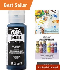 Rich, Creamy 2 oz Pure Black Acrylic Paint – Matte Finish for Creative Projects
