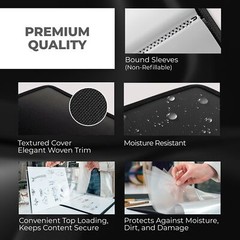 11×14 Art Portfolio Binder with Mounting Paper – (Black) Large Portfolio Fold…