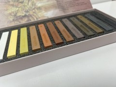 12-Pack Earth Tone Square Soft Pastels Water-Soluble Blendable Artist Drawing…