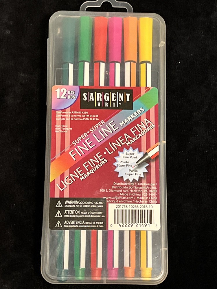 SARGENT ART Fine Line Markers 12/Pkg