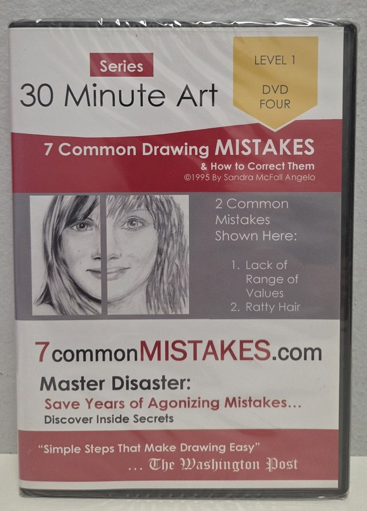 7 Common Drawing Mistakes Level 1 by Sandra Angelo (DVD, 1995) NEW & SEALED