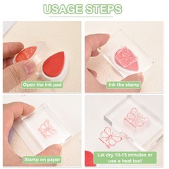 Rose Red Pigment Ink Pads for Stamps Embossing Craft Card Making, 2 x 1.3 Inch