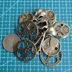 50 grams Metal Parts/Metal Gear for Steampunk, Altered Art (u664)