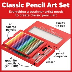Classic Colored Pencils Tin Set, 48 Vibrant Colors In Sturdy Metal Case