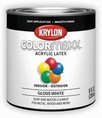 ColorMaxx Gloss Interior/Exterior Acrylic Latex Paint, White, 1/2 Pt. – 1 Each