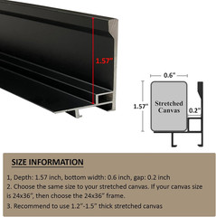 Floater Frame for 24X48 Canvas Paintings, 1.5” Deep DIY Metal Canvas Floating Fr