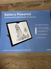 Wireless Rechargeable A3 Light Pad with Carry Case ,Diamond Art Light