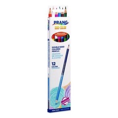 Prang Duo-Color Colored Pencil Sets, 3 mm, 2B (#2), Assorted Lead, 6/Pack