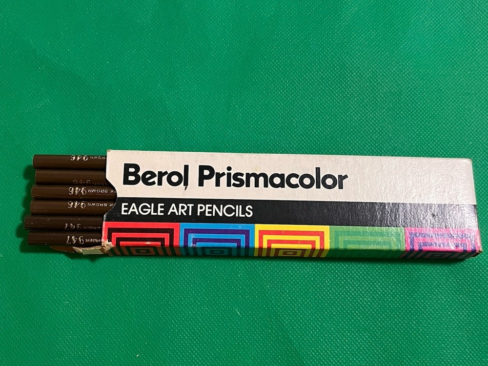 vintage eagle berol prismacolor art pencils box of 12 946 Dark Brown